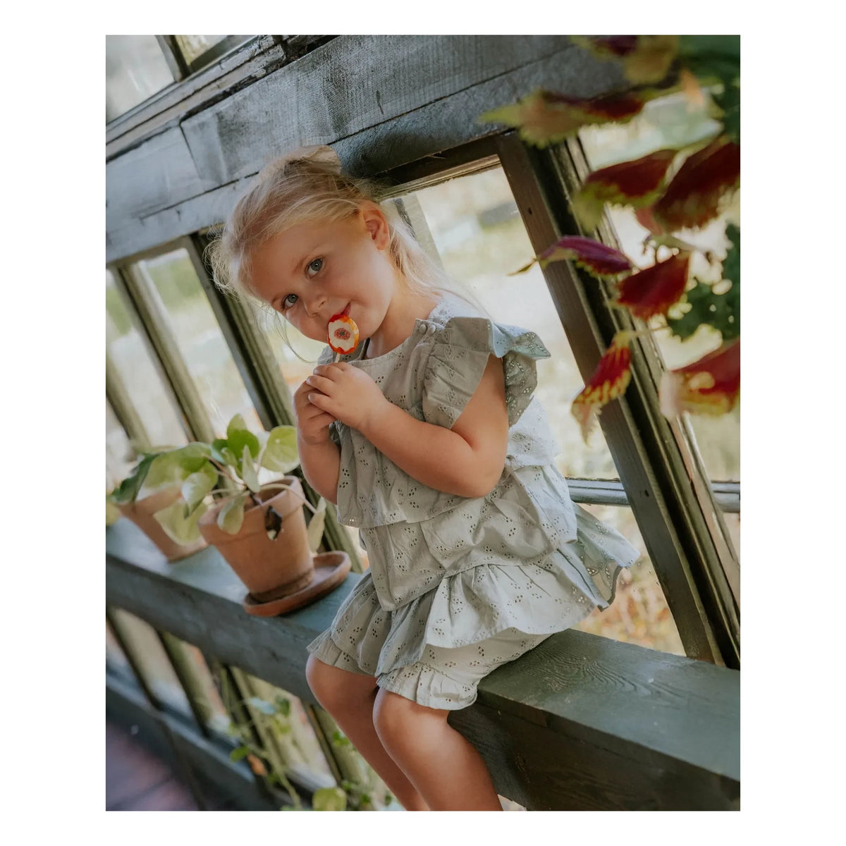 Fliink - Harper Embroidered Shorts | Light gray