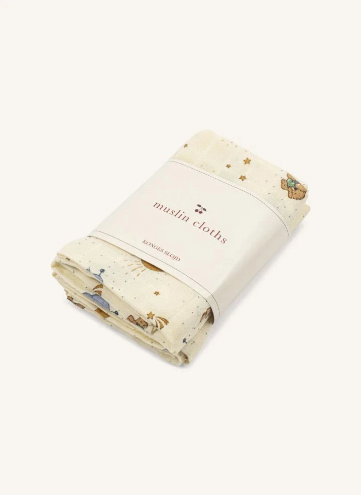 Konges Sløjd - Cucciolo Organic Cotton Baby Muslin Cloths - Set of 3