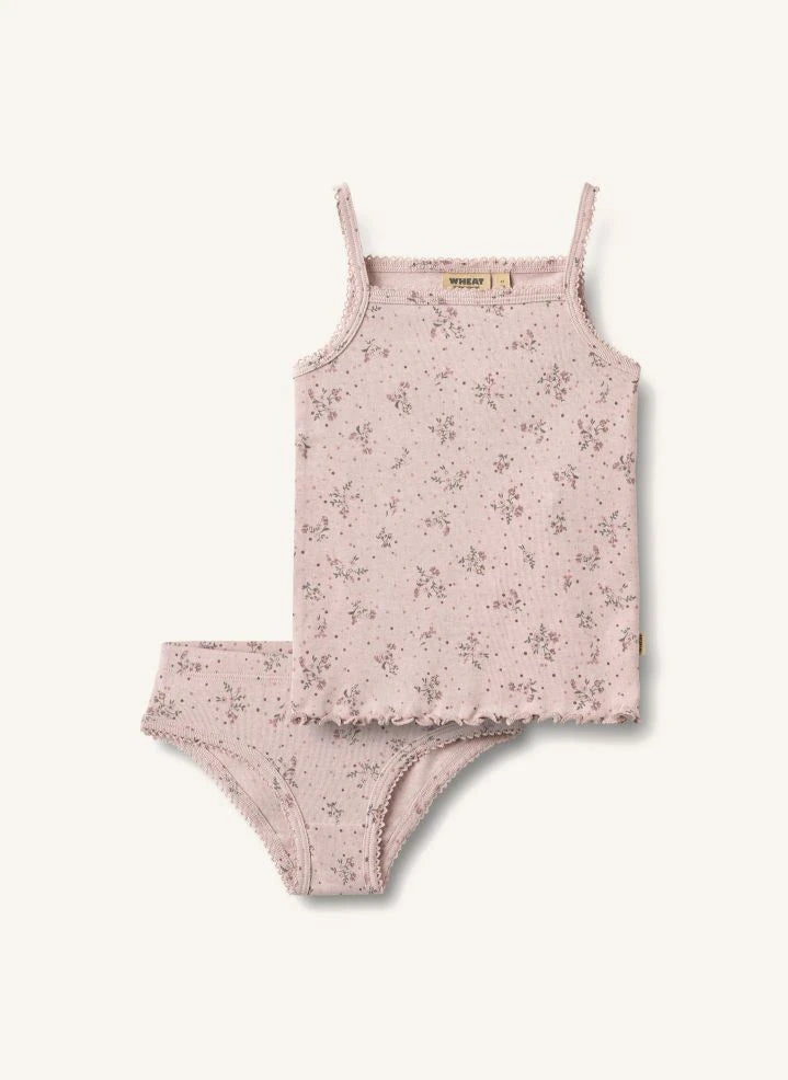 Wheat - Havana organic cotton T-shirt and briefs set | Pink