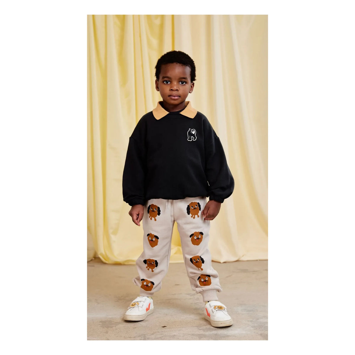 Mini Rodini - Doggies Organic Cotton Jogger | Grey Melange