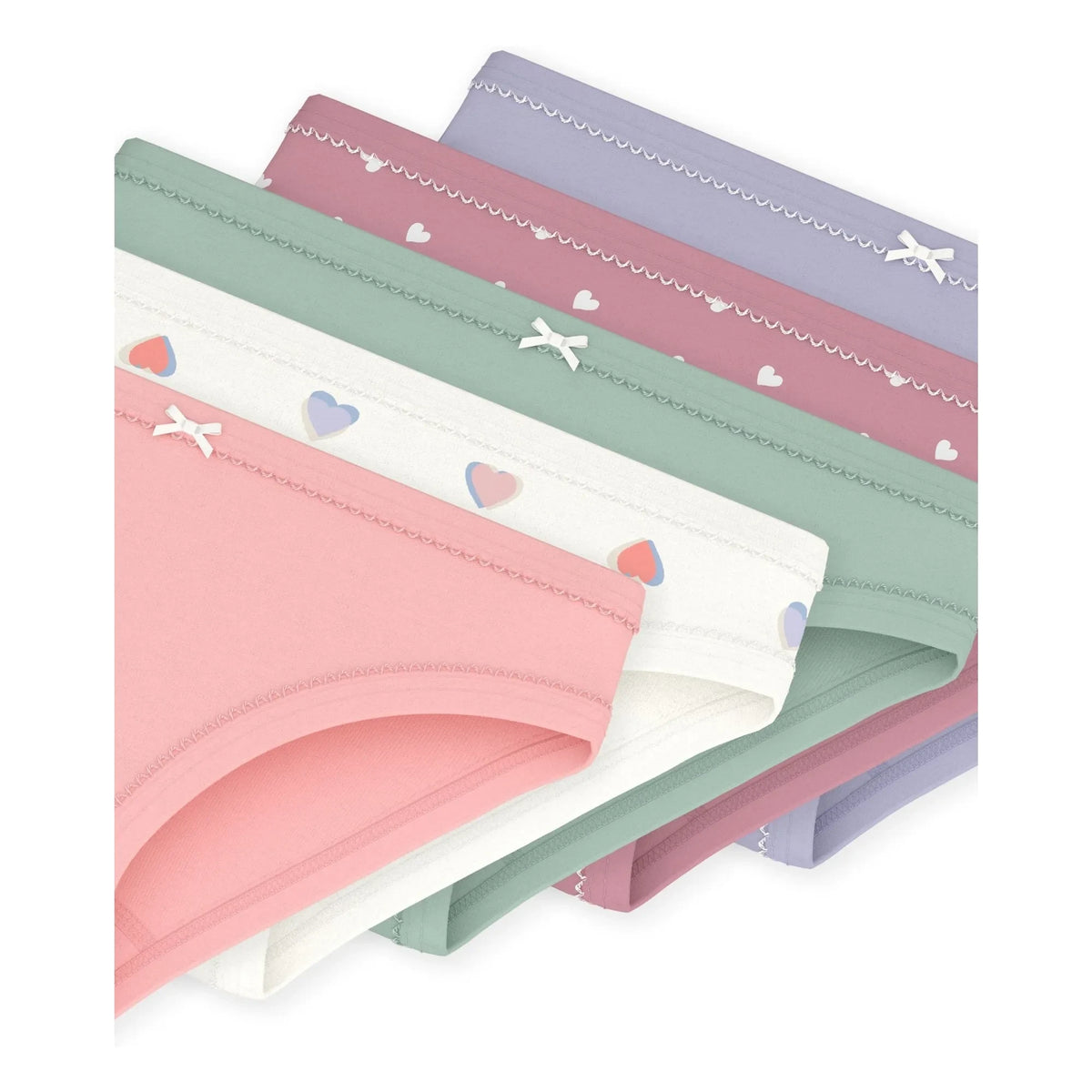 Petit Bateau - 5-Pack Organic Cotton Heart Briefs Set | Pink