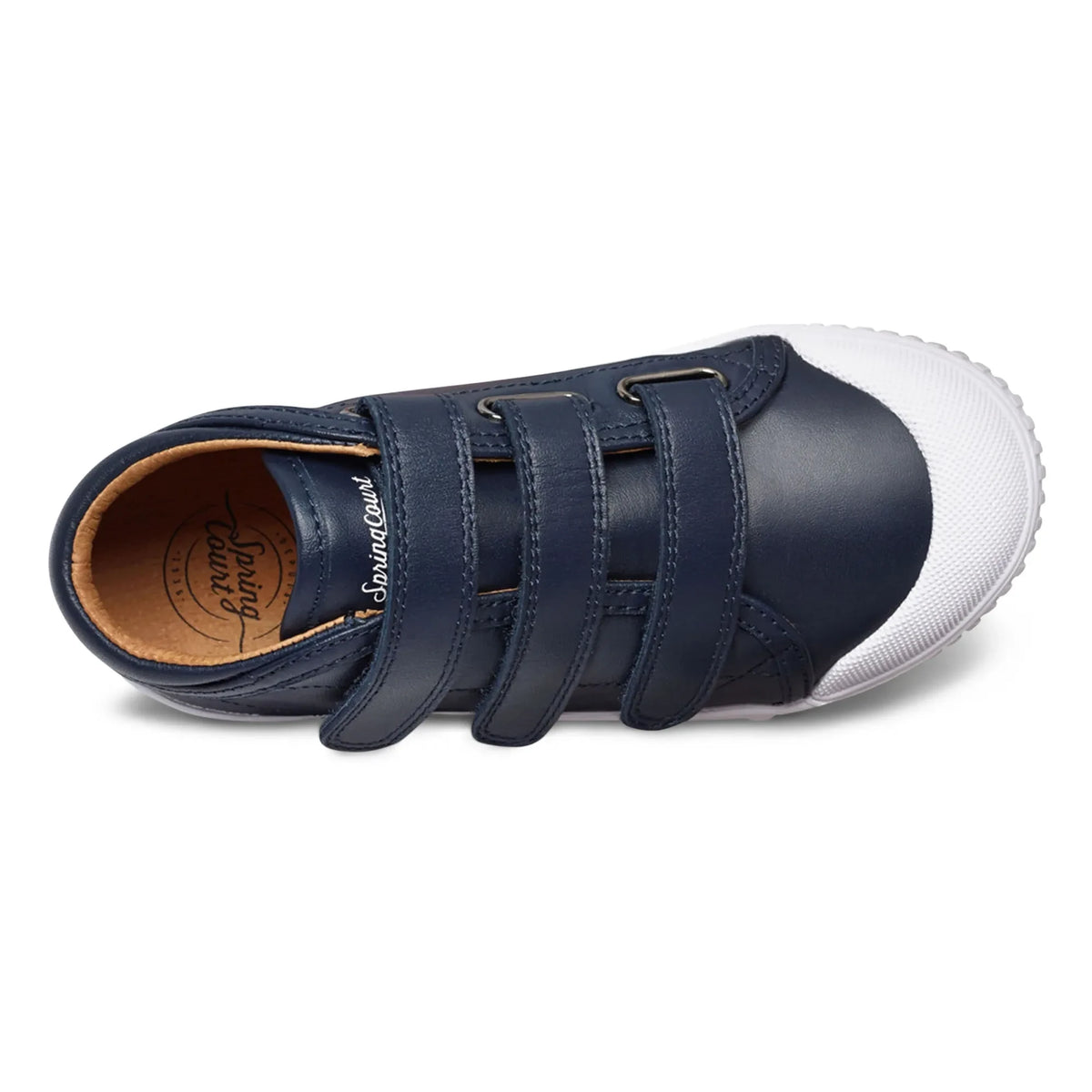Spring Court - B2 Nappa High-Top Sneakers with Velcro | Navy Blue