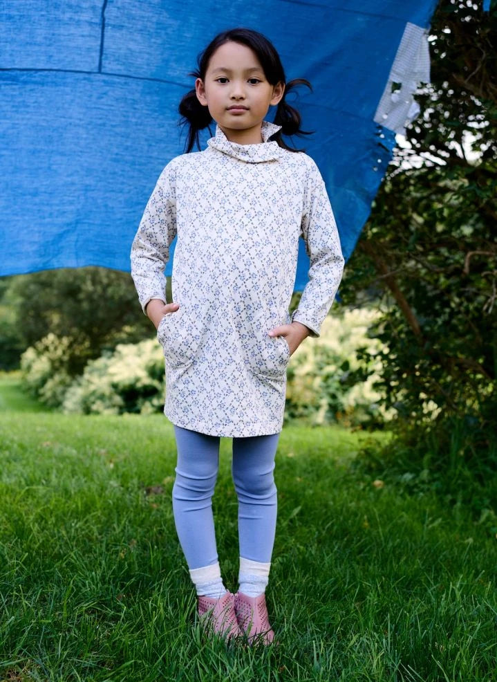Soor Ploom - Parlor Trellis High Neck Dress | Pale Blue