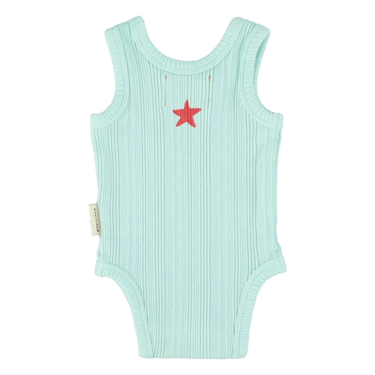 Piupiuchick - Peace Organic Cotton Ribbed Bodysuit | Turquoise
