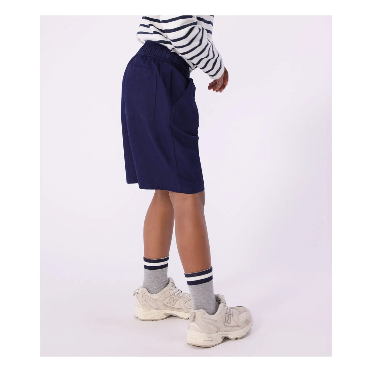 Petit Bateau - Uni Twill Organic Cotton Bermuda Shorts | Night Blue