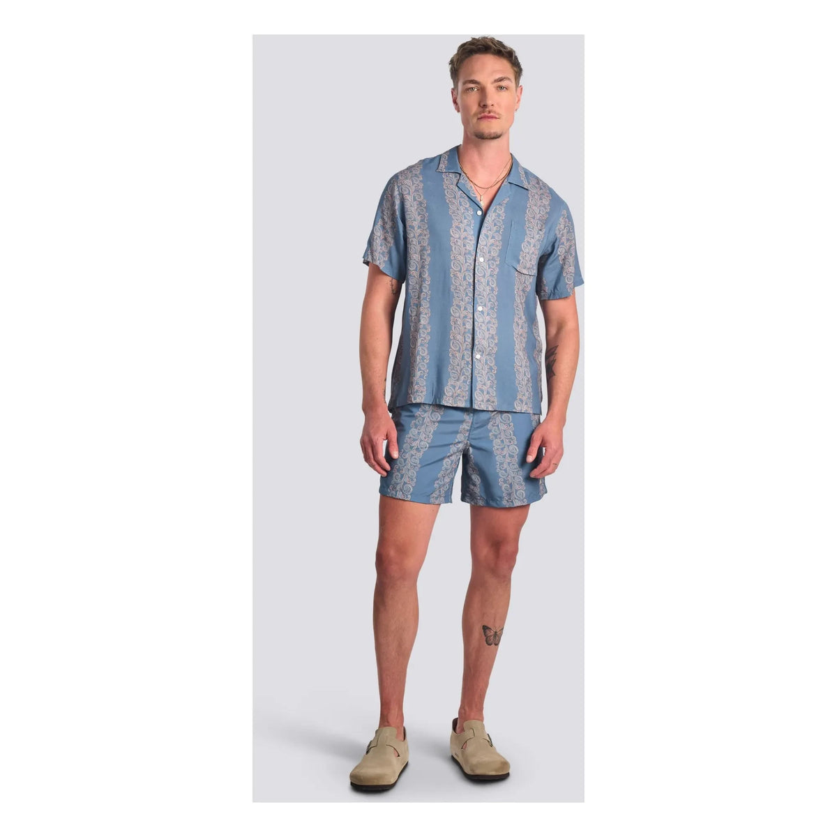 Bather - Coral Fiesta Swim Shorts | Light Blue