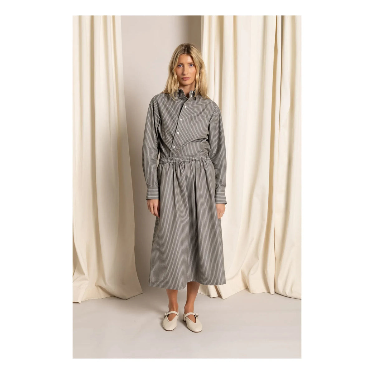 Smallable Woman - Bruna Striped Skirt | Grey