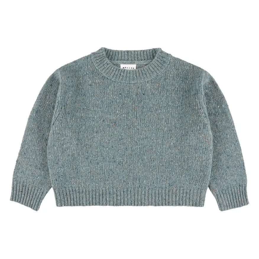 Morley - Zed Merino Wool Mercerized Sweater | Grey-blue