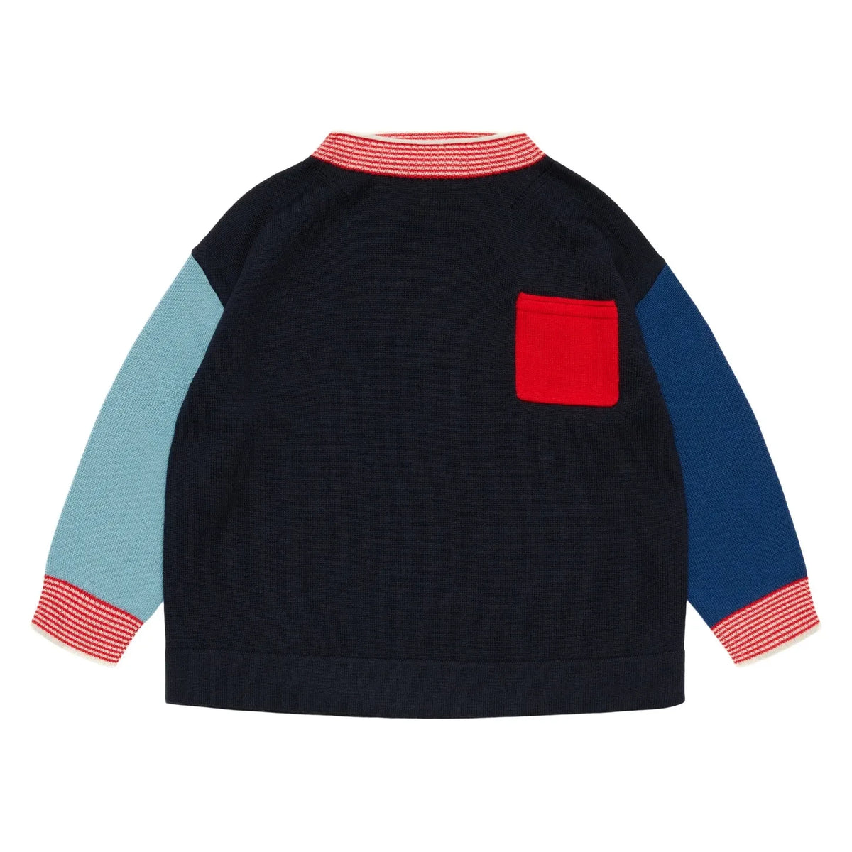 FUB - Fin Colorblock Merino Wool Sweater | Navy
