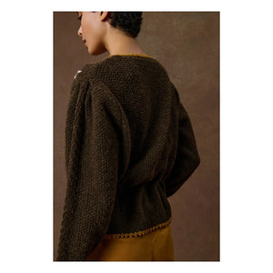 Louise Misha - Sandya Wool Cardigan | Terre cuite