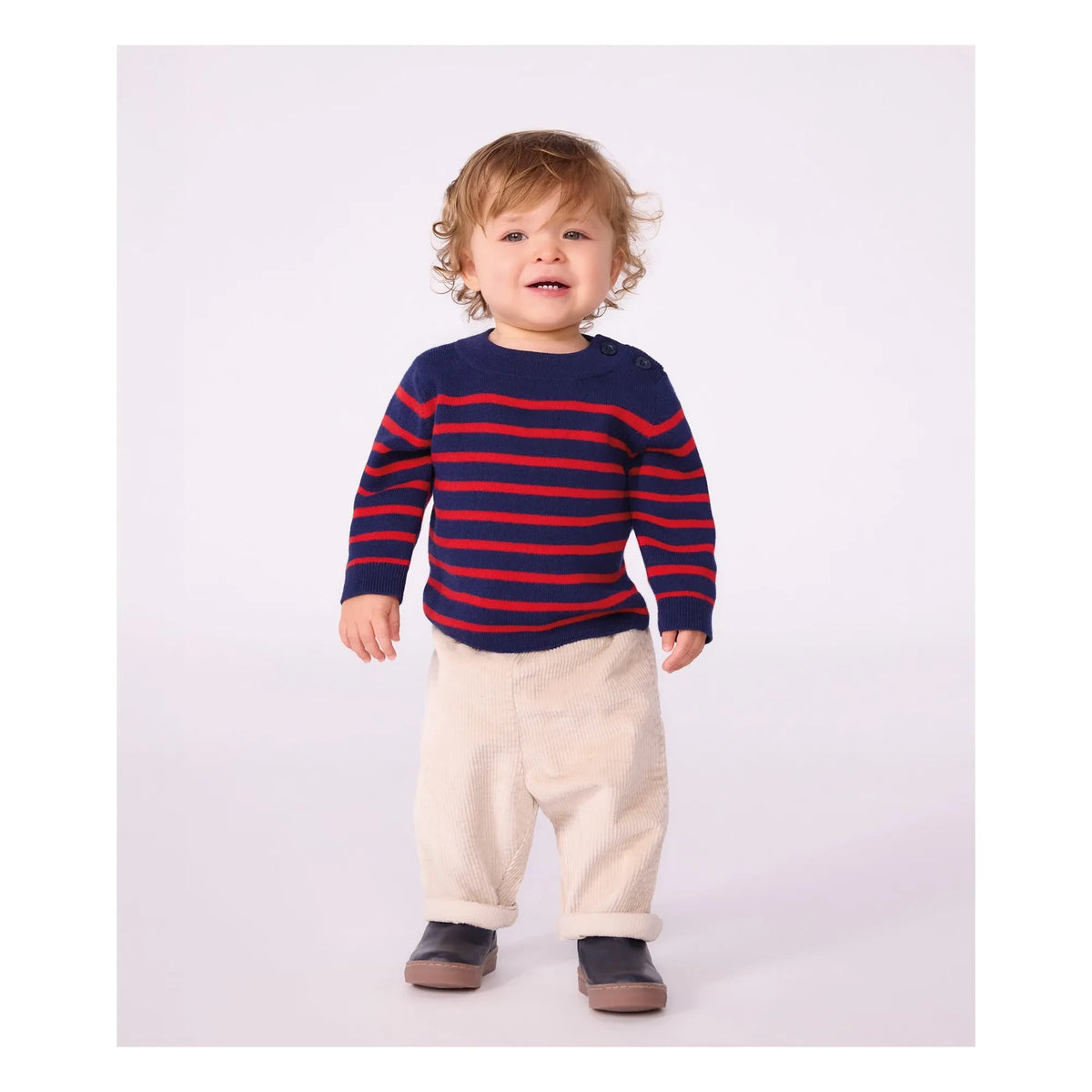 Petit Bateau - Organic Cotton Trousers with Cord | Beige