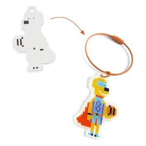 Djeco - DIY Kit - Pixel Art Hero Keychains