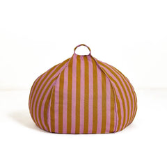 Nobodinoz - Vibes Stripes Round Pouf | Yellow Curry color