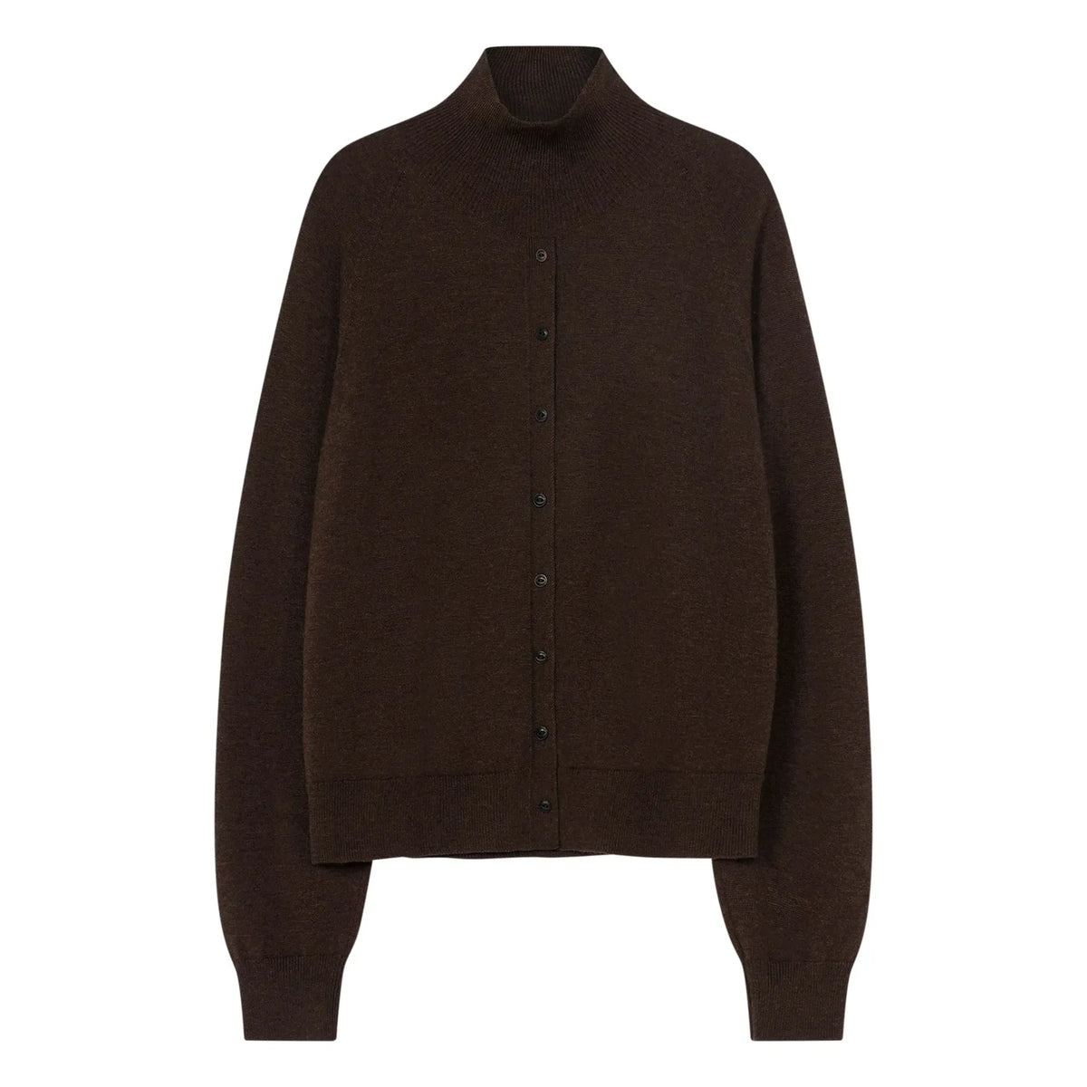 Cordera - Extra Thin Merino Wool Buttoned Sweater | Brown