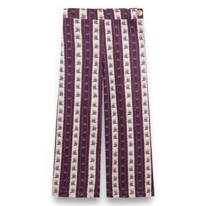 birinit - Montal Flower Patterned Striped Trousers | Purple