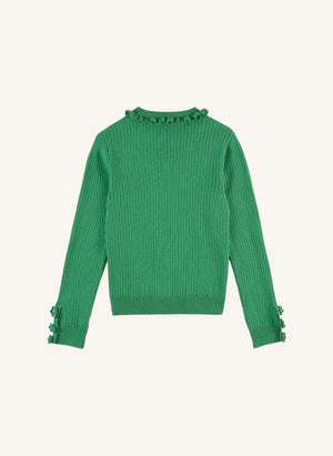 Emile et Ida - Eliane Crochet Sweater | Olive Green