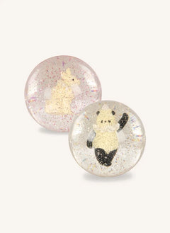 Konges Sløjd - Rabbit/Panda Bouncing Balls - Set of 2 | White