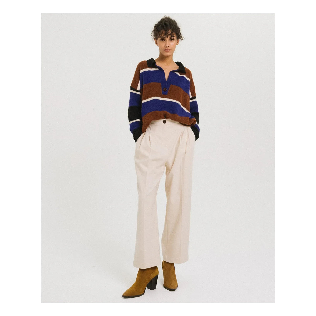 Tinsels - Winner Striped Sweater | Brown