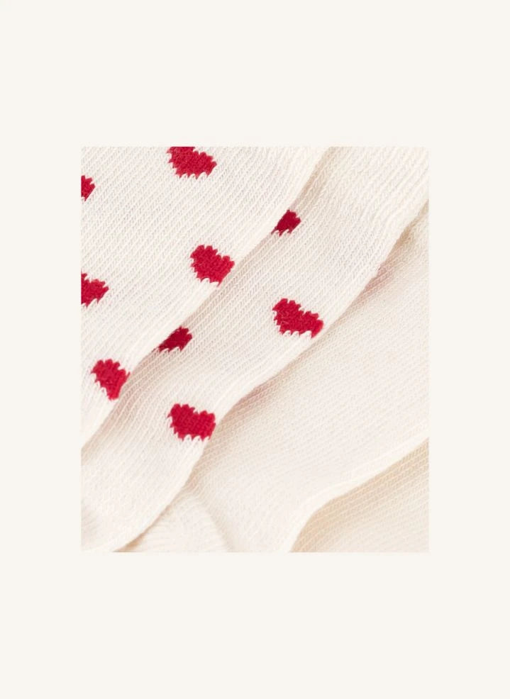 Petit Bateau - 2 Pairs of Baby Socks with Heart Pattern | Red