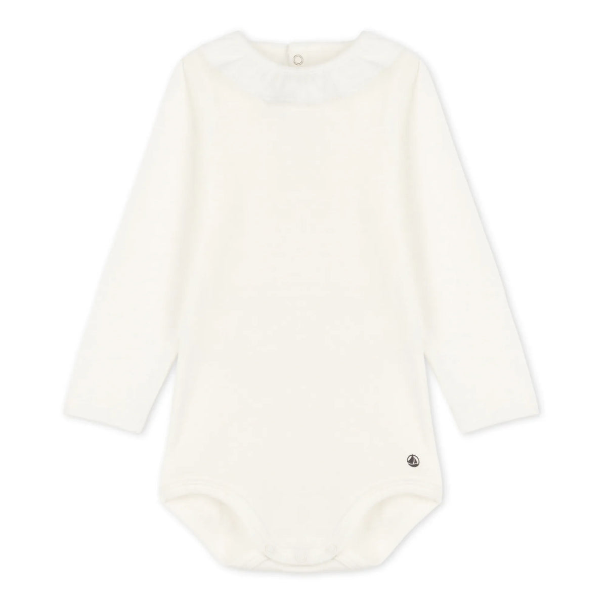 Petit Bateau - Organic Cotton Peter Pan Collar Baby Body | White