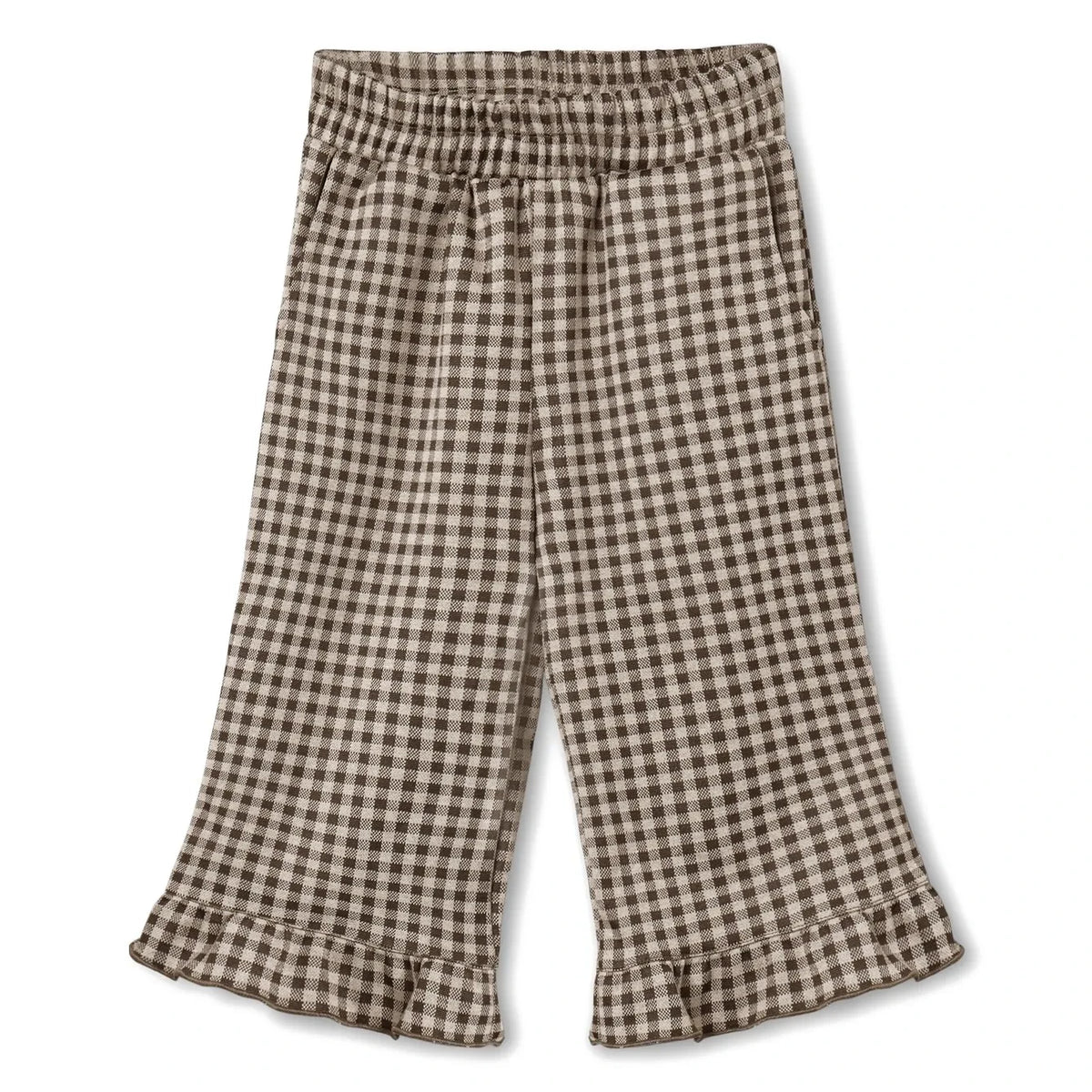 Fliink - Ella Checked Organic Cotton Pants | Brown