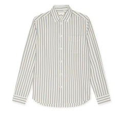 Les Deux - Striped Poplin Shirt | White - Ivory