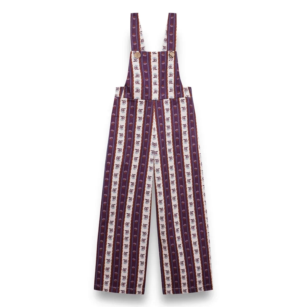 birinit - Montal Floral Striped Dungaree | Purple