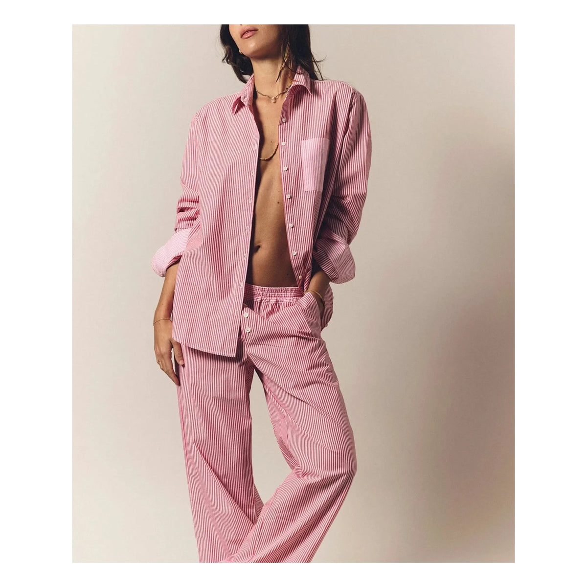 Xirena - Striped Purple Shirt x Léa Meylan | Pink