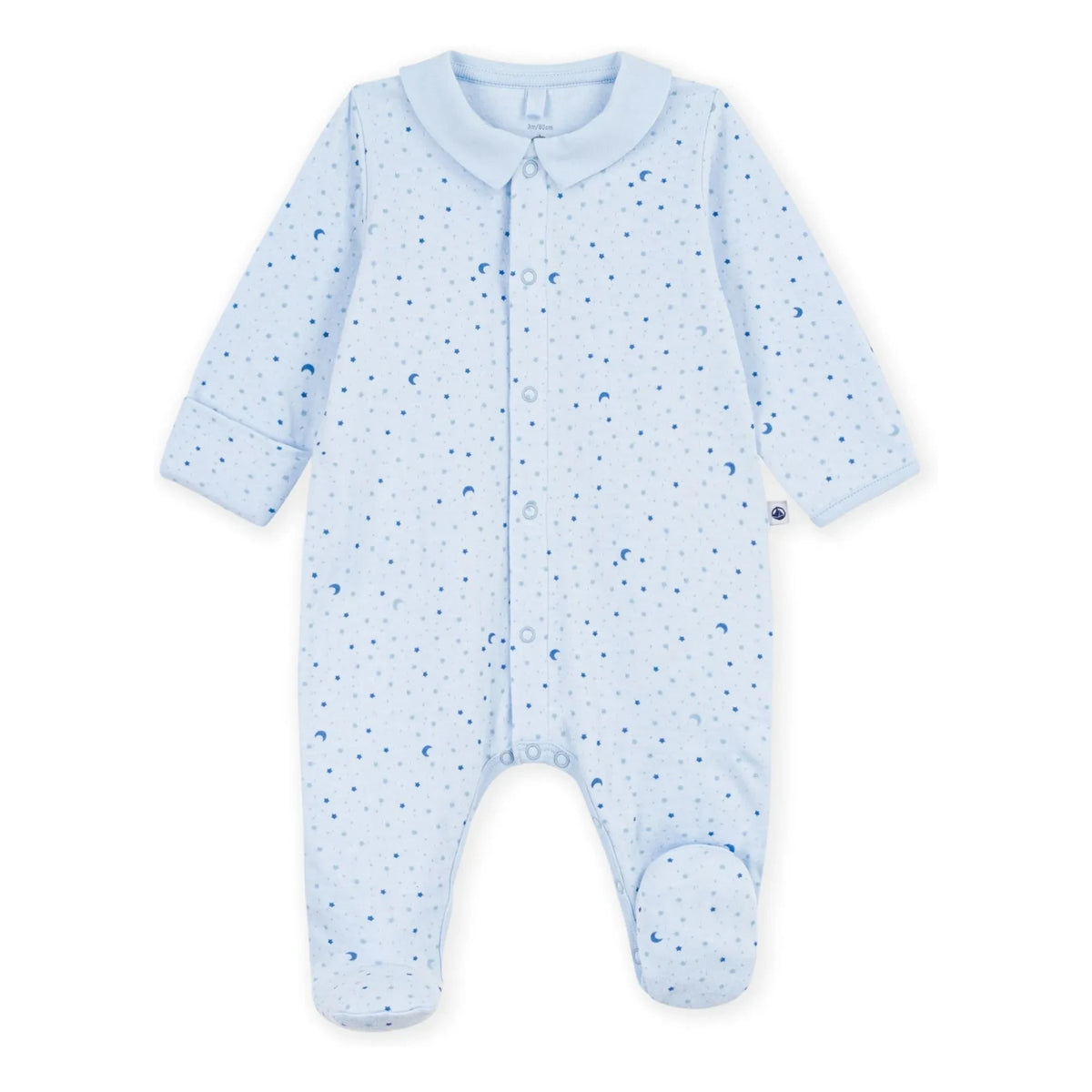 Petit Bateau - Dors Bien Etoiles Tubique Organic Cotton Pajamas | Light Blue