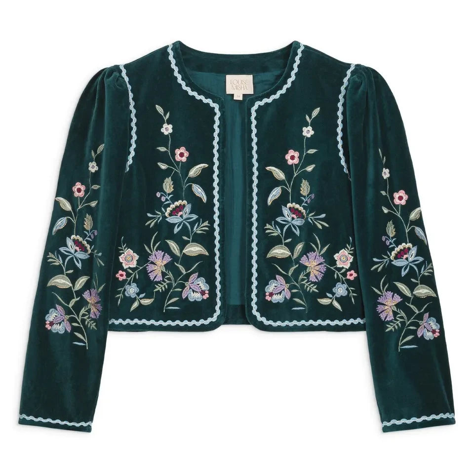 Louise Misha - Dora Cotton Jacket | Forest Green