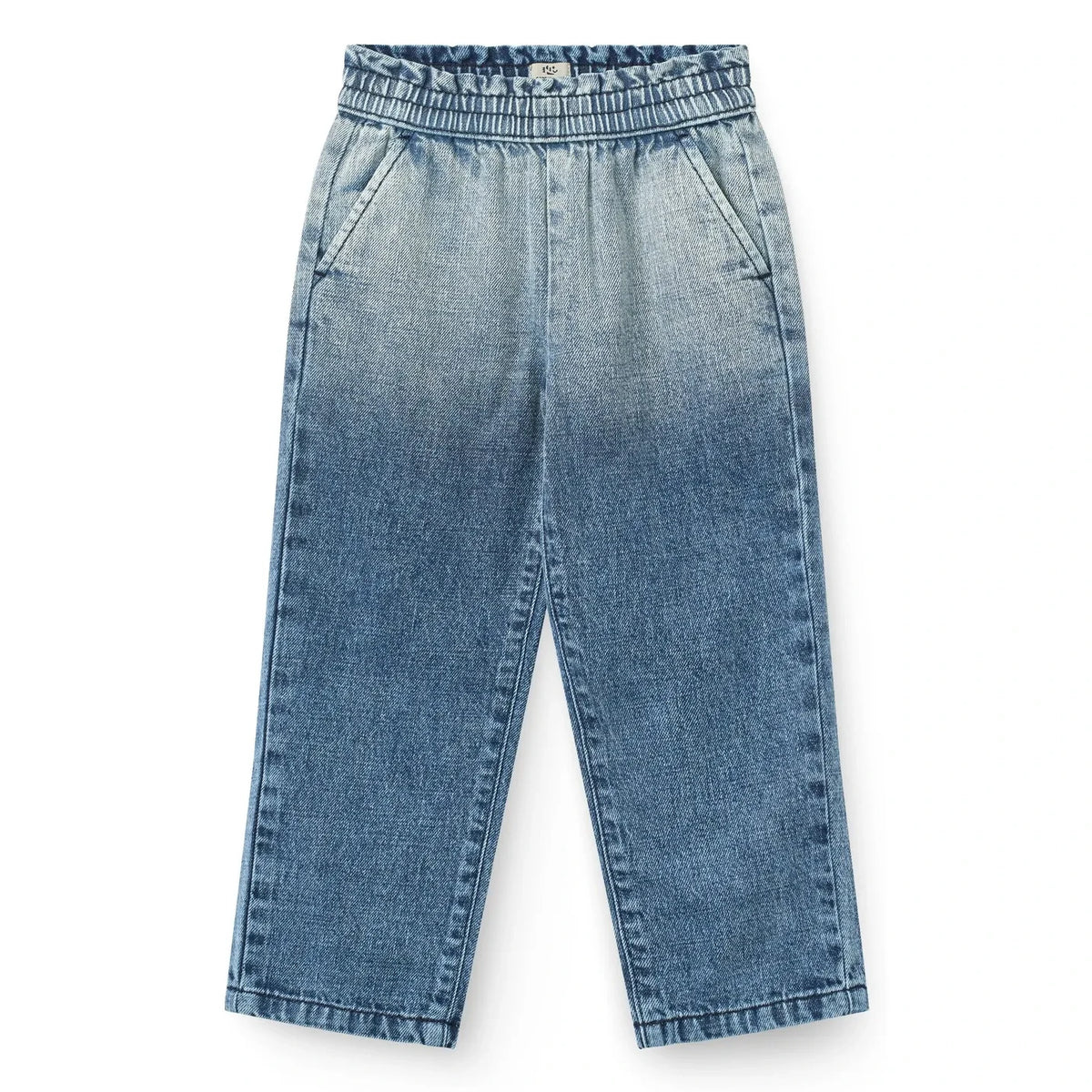 Copenhagen Colors - Organic Cotton Bow-Detail Jean Block Spray | Blue