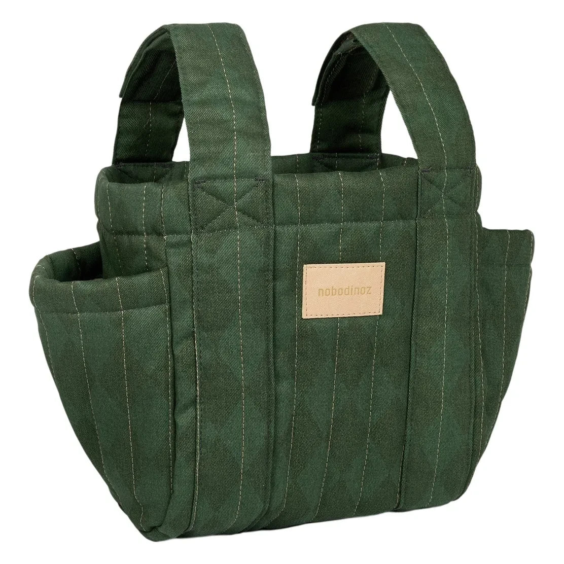 Nobodinoz - Hyde Park Diamonds Stroller Organizer Bag | Green