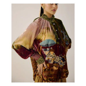 CORD - Farmer Lakeside Velvet Blouse | Burgundy