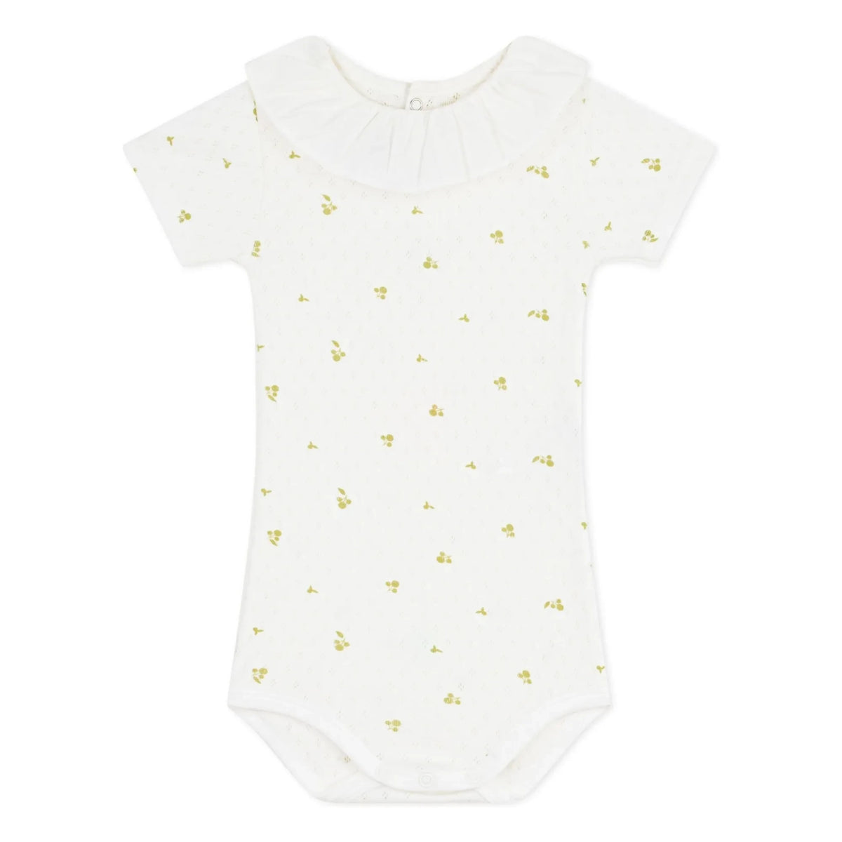 Small Boat - Organik Pamuk Çiçek Yaka Bodysuit | Ekru