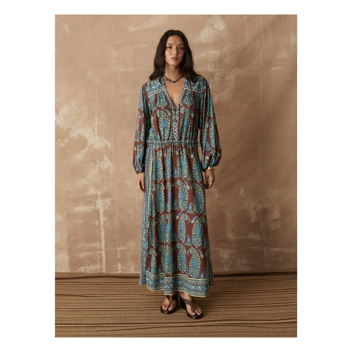 Boteh - Calico Cotton Smock Dress | Chocolate