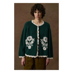 Louise Misha - Khaliou Wool Cape | Forest Green