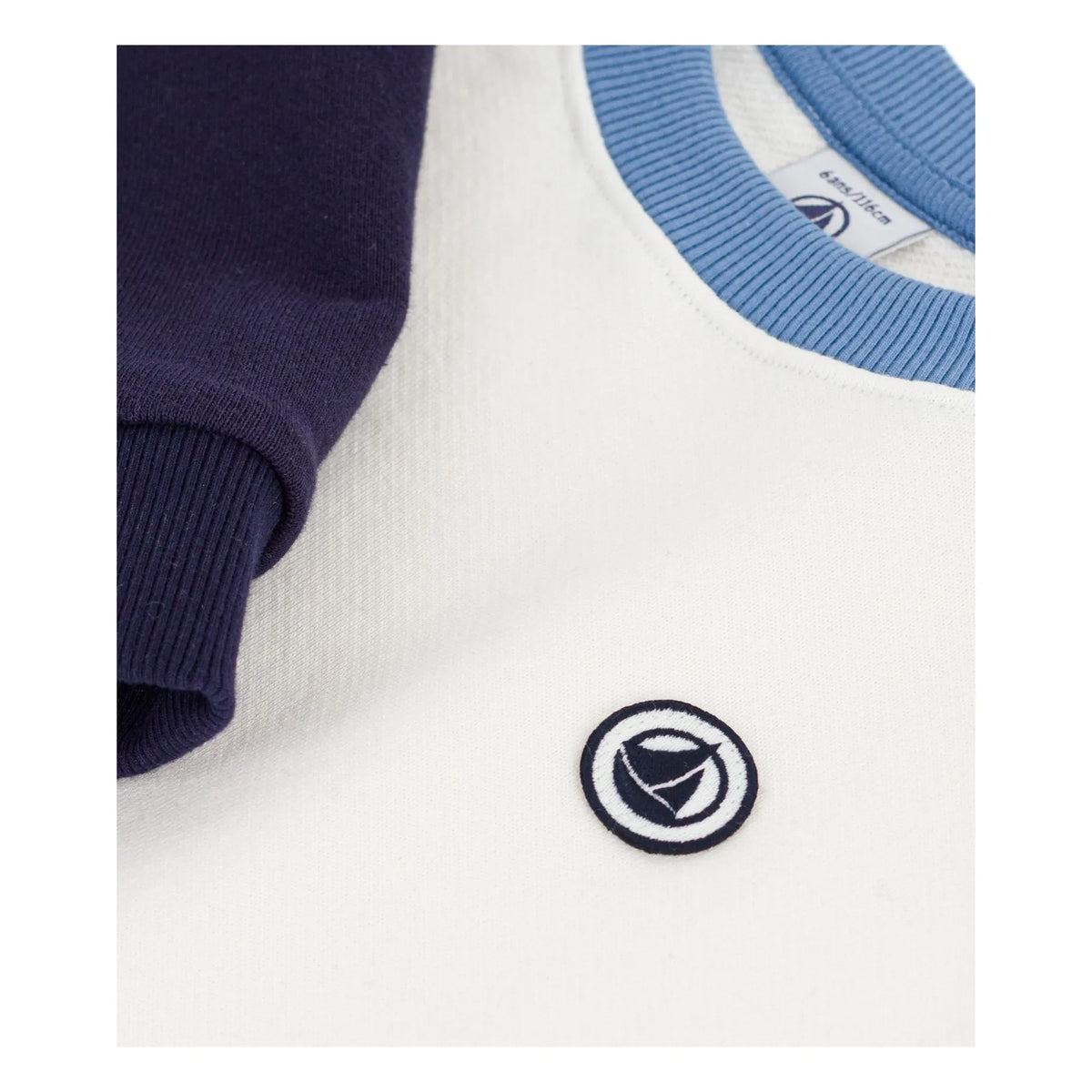 Petit Bateau - Color-block organic cotton sweatshirt | Blue