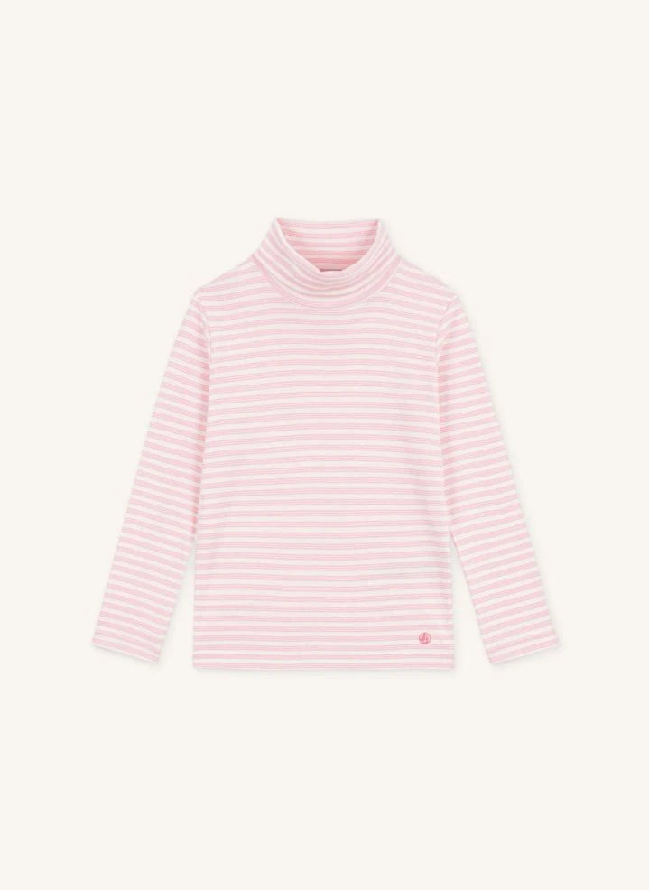 Petit Bateau - Striped turtleneck | Pink