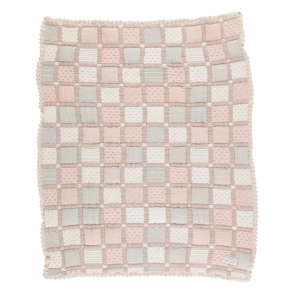 Bebe Organic - Organic Cotton Patchwork Blanket | Powder Pink