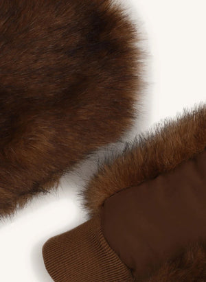 Chloé - Fleece Gloves | Camel