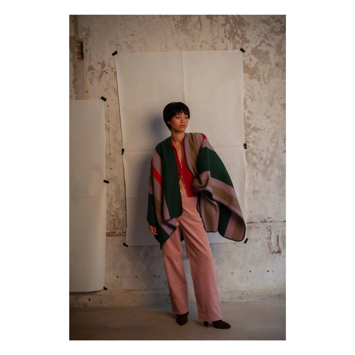 La Méricaine - Miwoks Recycled Wool Cape | Purple