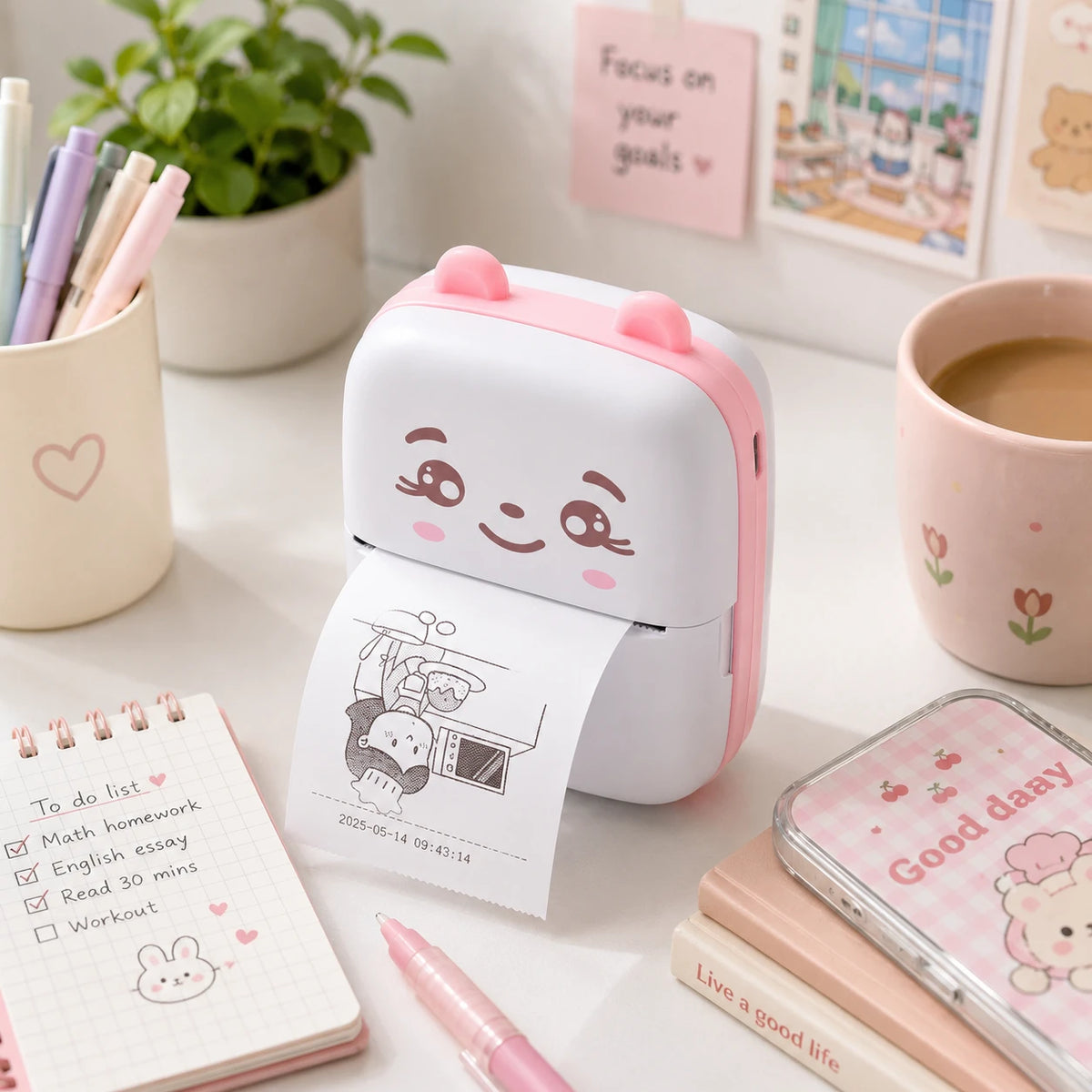 iPixi - Bluetooth Mini Cute Pink Mobile Printer