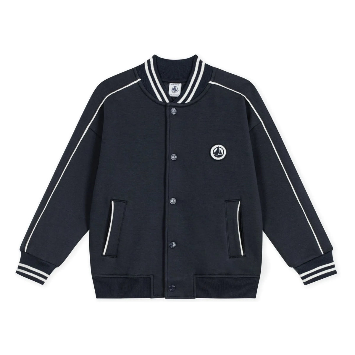 Petit Bateau - Plain Organic Cotton Teddy Jacket | Navy