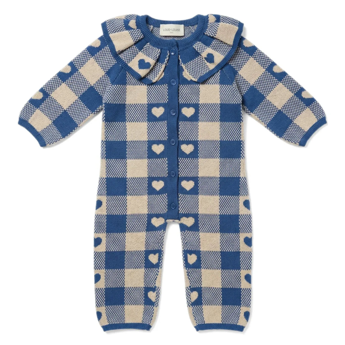Louis Louise - Heart Pattern Mathie Knit Romper | Navy