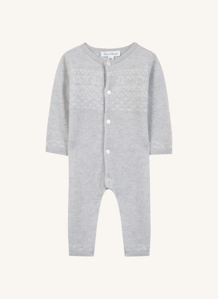 Tartine et Chocolat - Wool Teddy Romper | Heather Grey