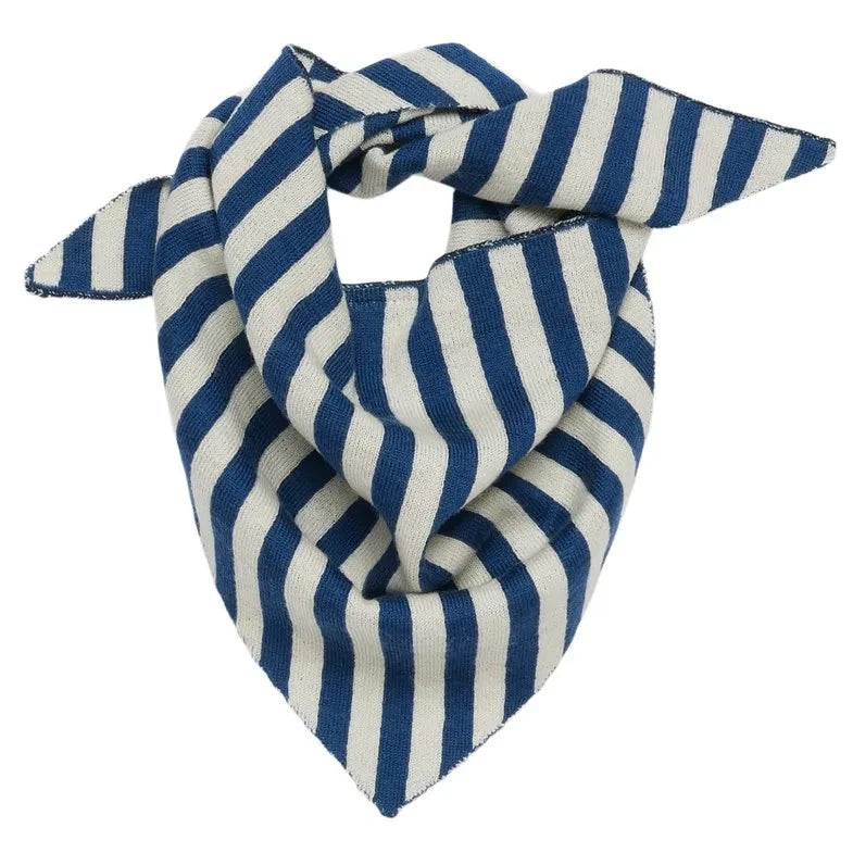 FUB - Striped Merino Wool Scarf | Blue