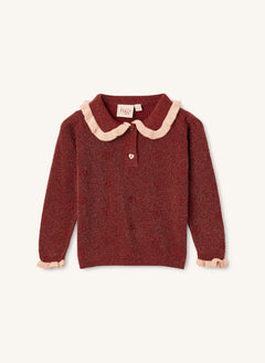 Flöss - Olive Green Sequin Sweater | Burgundy
