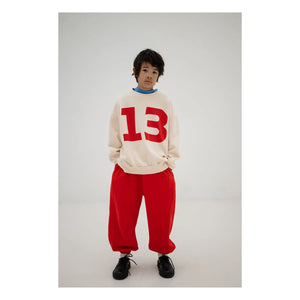 Repose AMS - Organic Cotton Printed Ball Pattern Jogger | Red