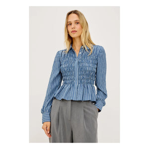 Rails - Bradshaw Striped Blouse | Denim Blue