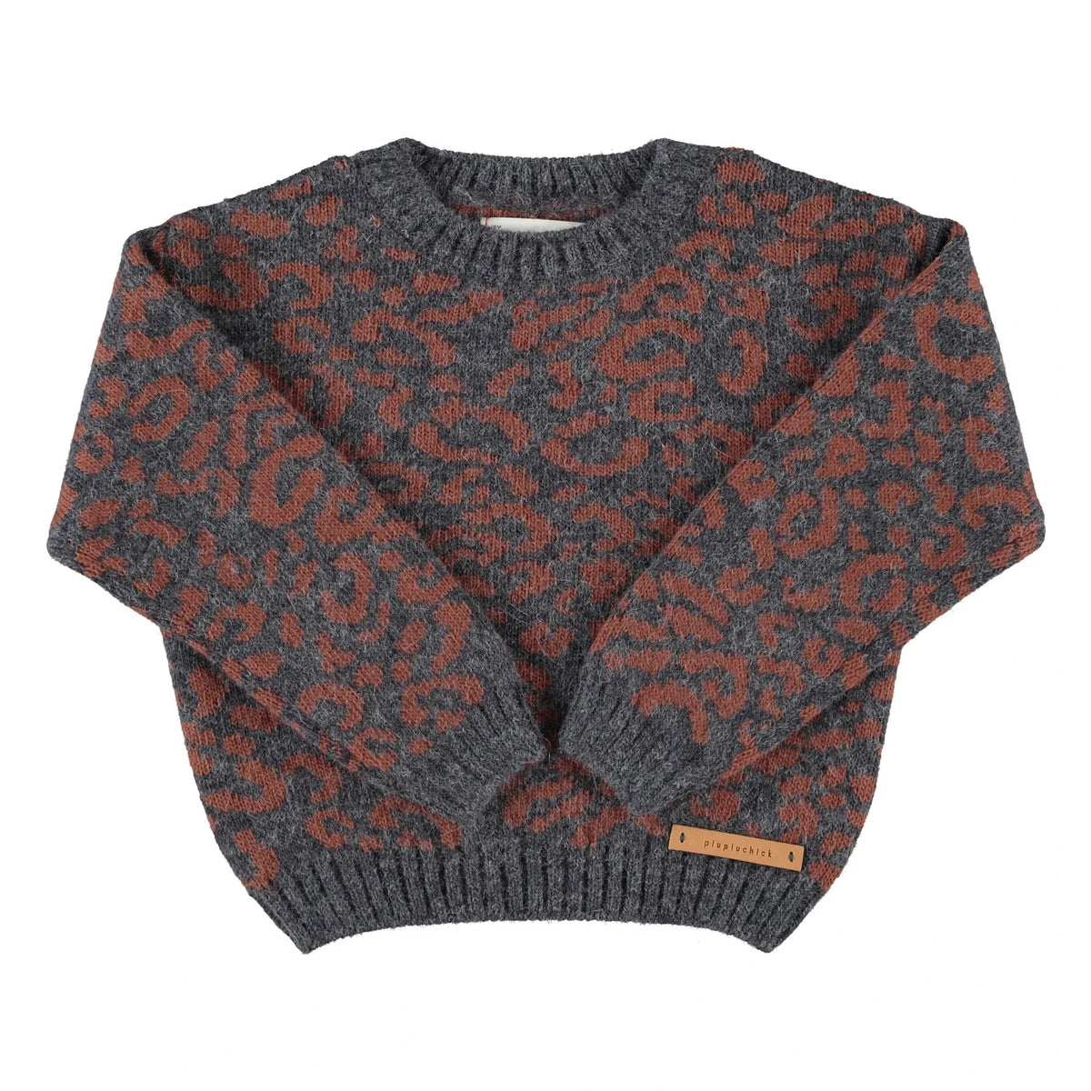 Piupiuchick - Leopard Sweater | Charcoal Gray